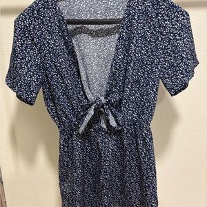 Navy Floral Women's Romper